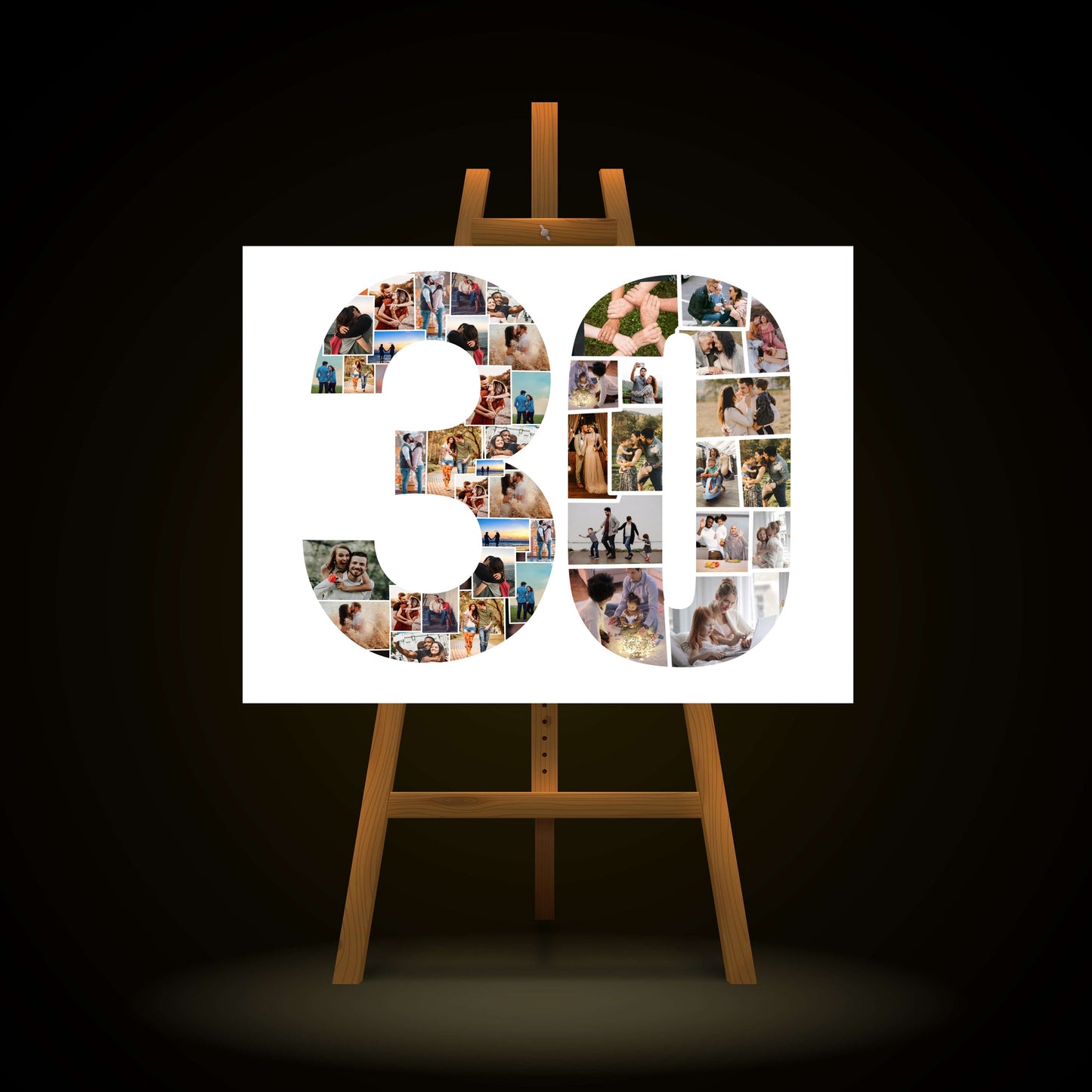 30th Birthday Photo Collage – Personalized Digital Photo Gift for Milestone Celebrations