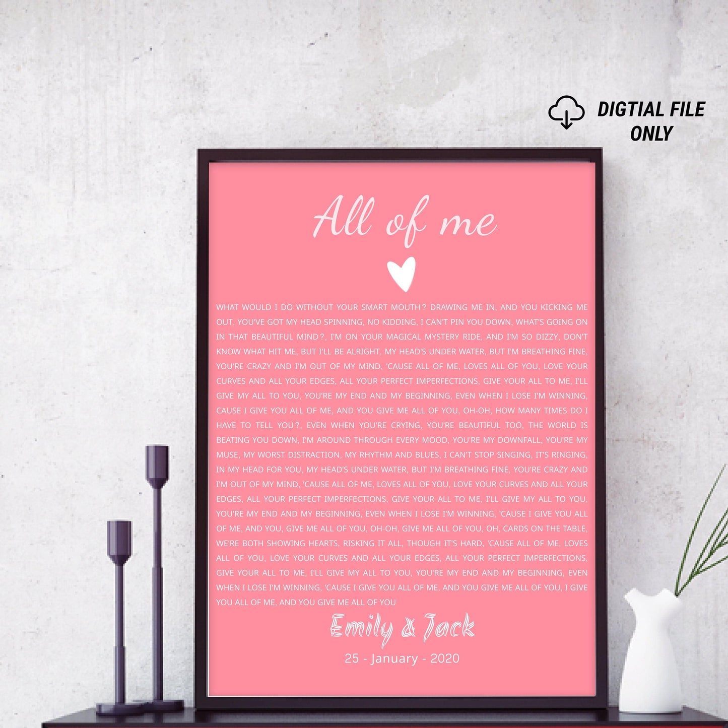 Personalised Song Lyrics Gift