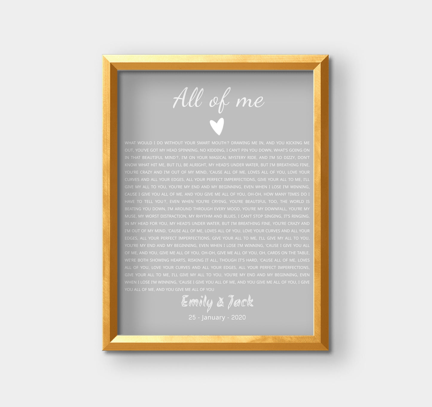 Personalised Song Lyrics Gift