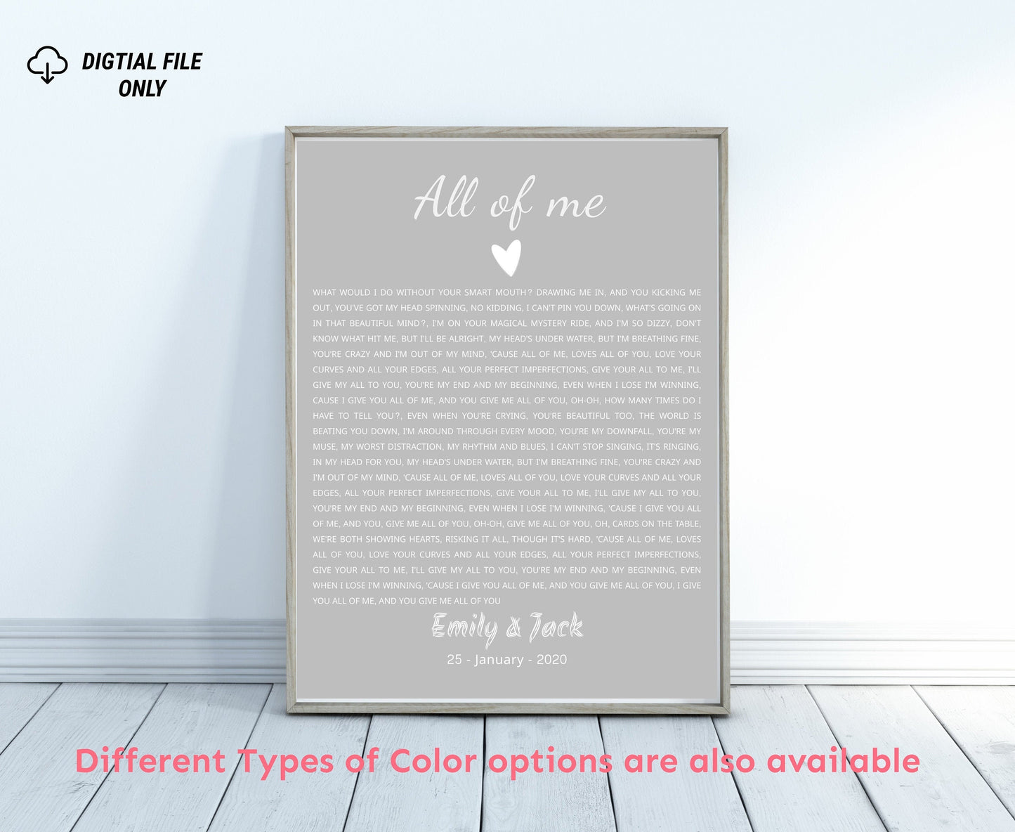 Personalised Song Lyrics Gift