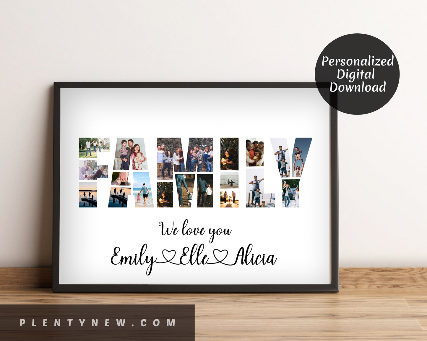 Personalized FAMILY Word Photo Collage Gift - Custom Keepsake with Your Memories