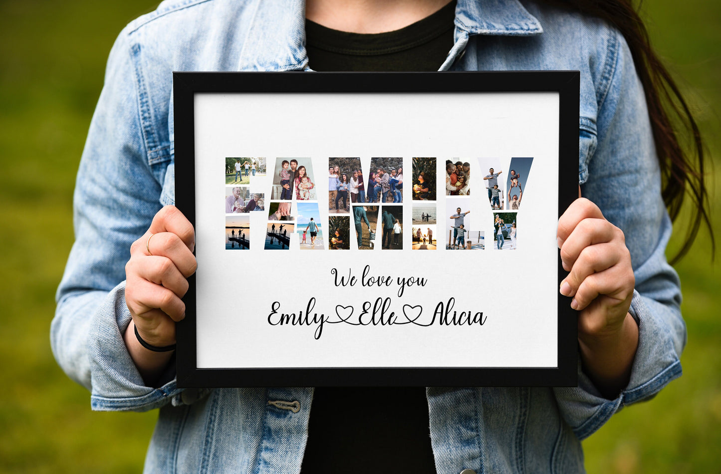 Personalized FAMILY Word Photo Collage Gift - Custom Keepsake with Your Memories