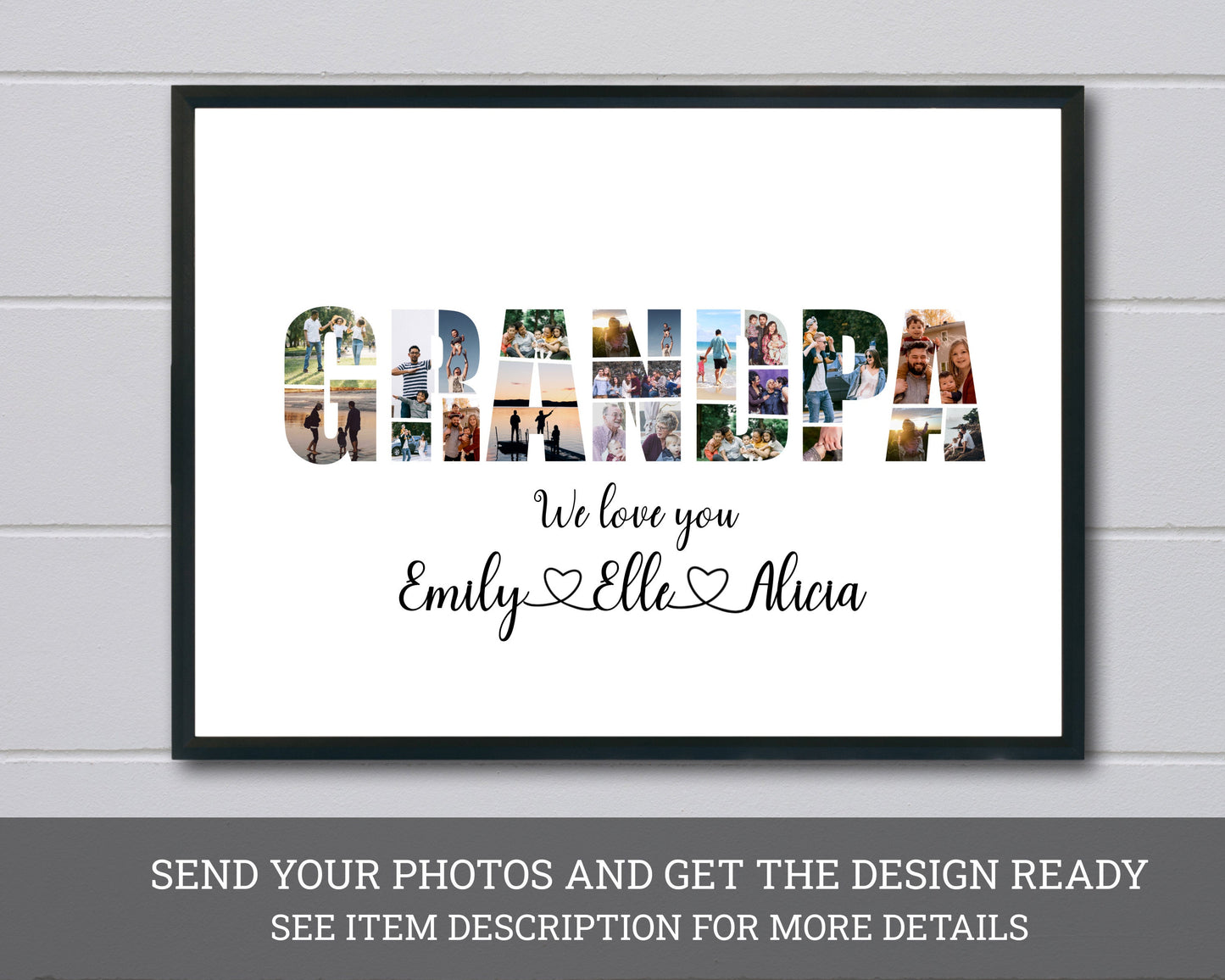 Personalized Grandpa Photo Collage Gift - Custom Keepsake with Family Photos