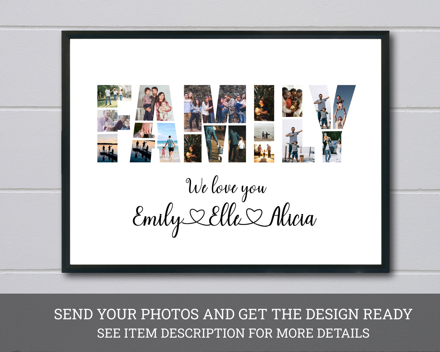 Personalized FAMILY Word Photo Collage Gift - Custom Keepsake with Your Memories