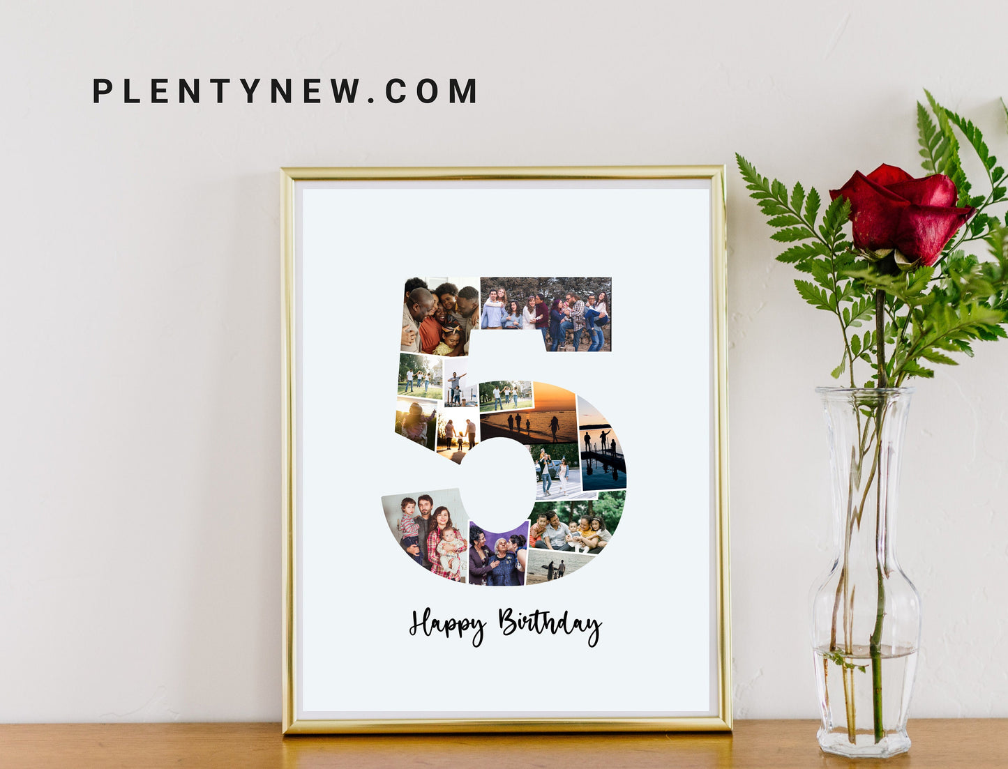 5th Birthday Photo Collage – Personalized Digital Photo Gift for Milestone Celebrations
