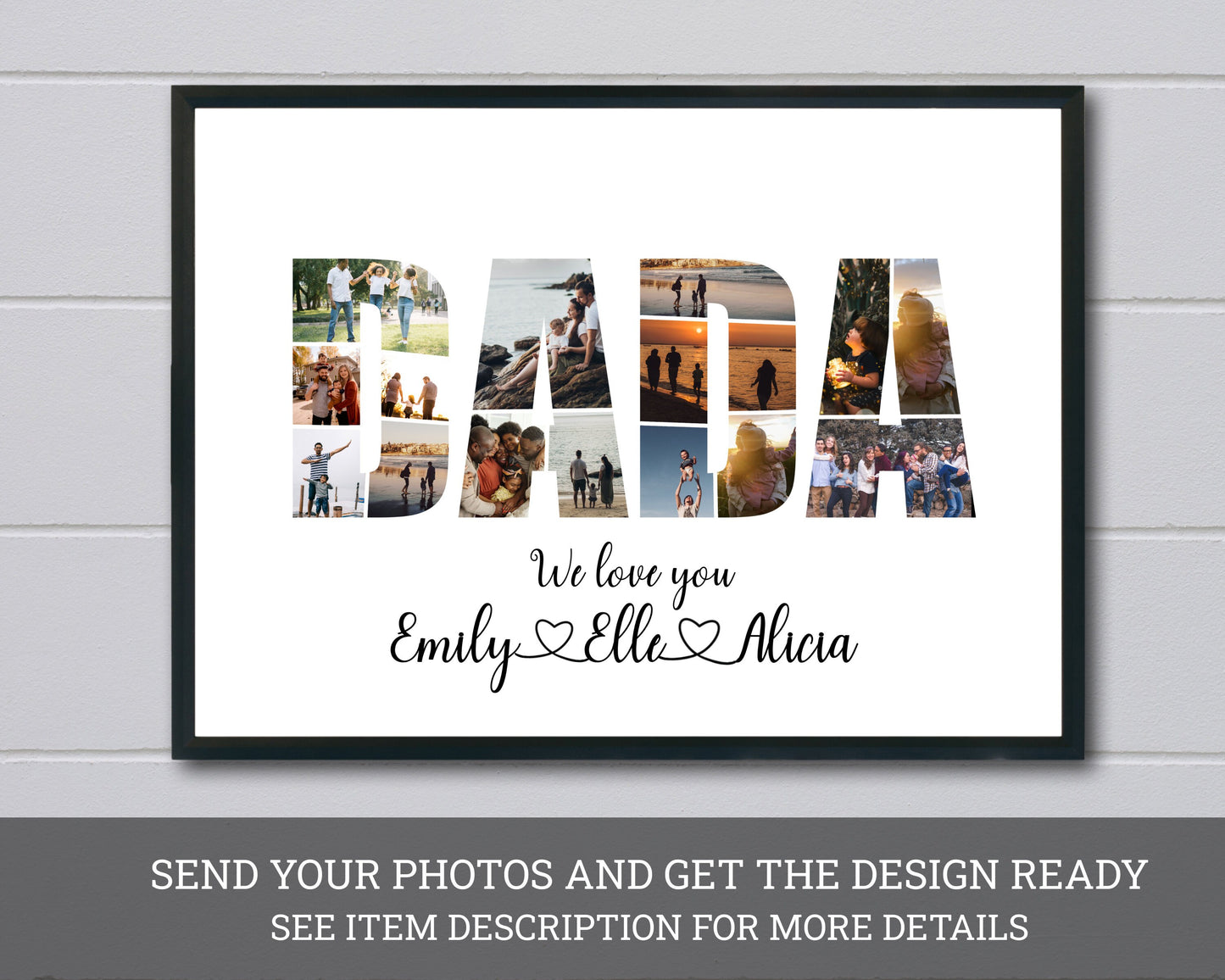Personalized Dada Photo Collage Gift - Custom Keepsake with Family Photos