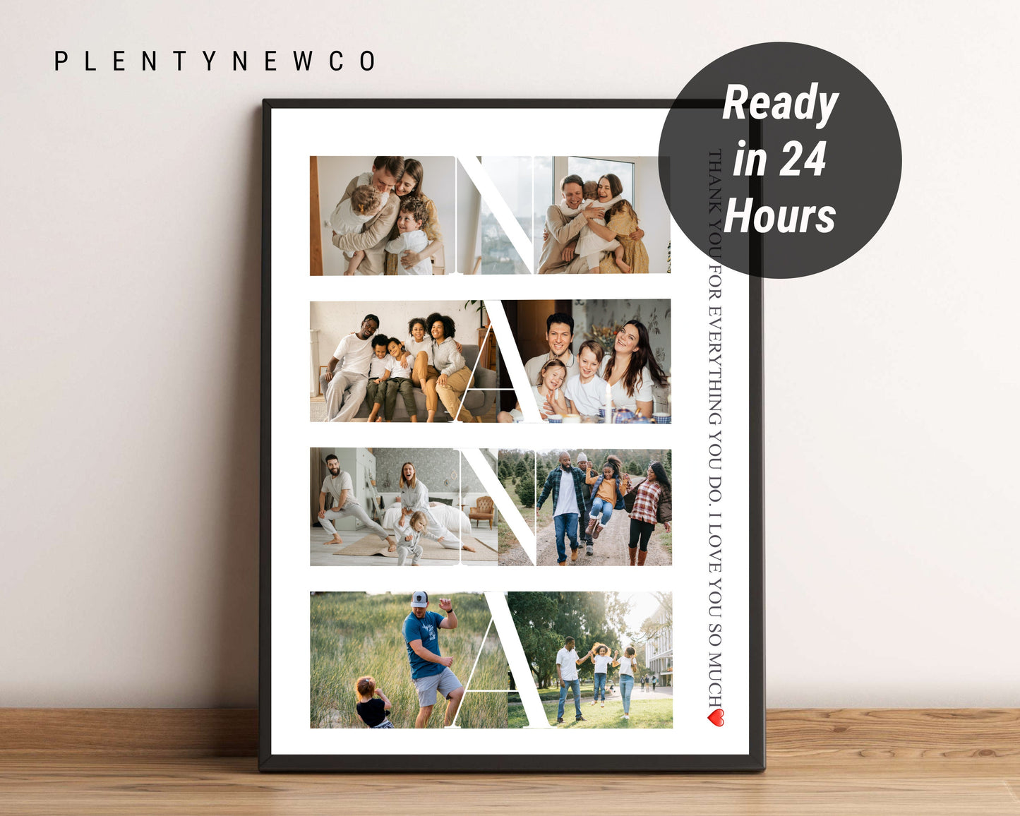 Personalized Nana Photo Collage - Custom Gift for Grandma