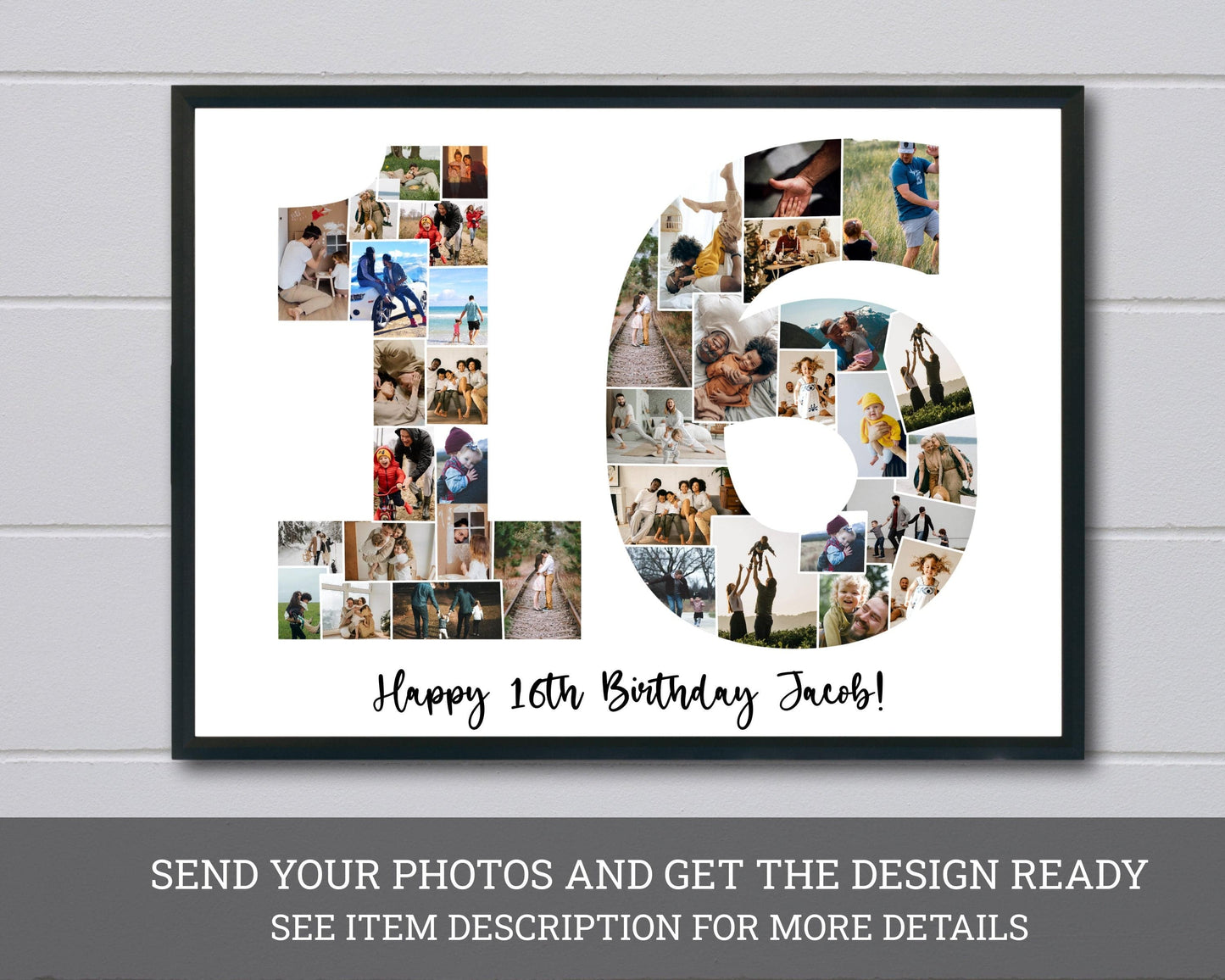 Custom 16th Birthday/Anniversary Photo Collage – Personalized Digital Gift