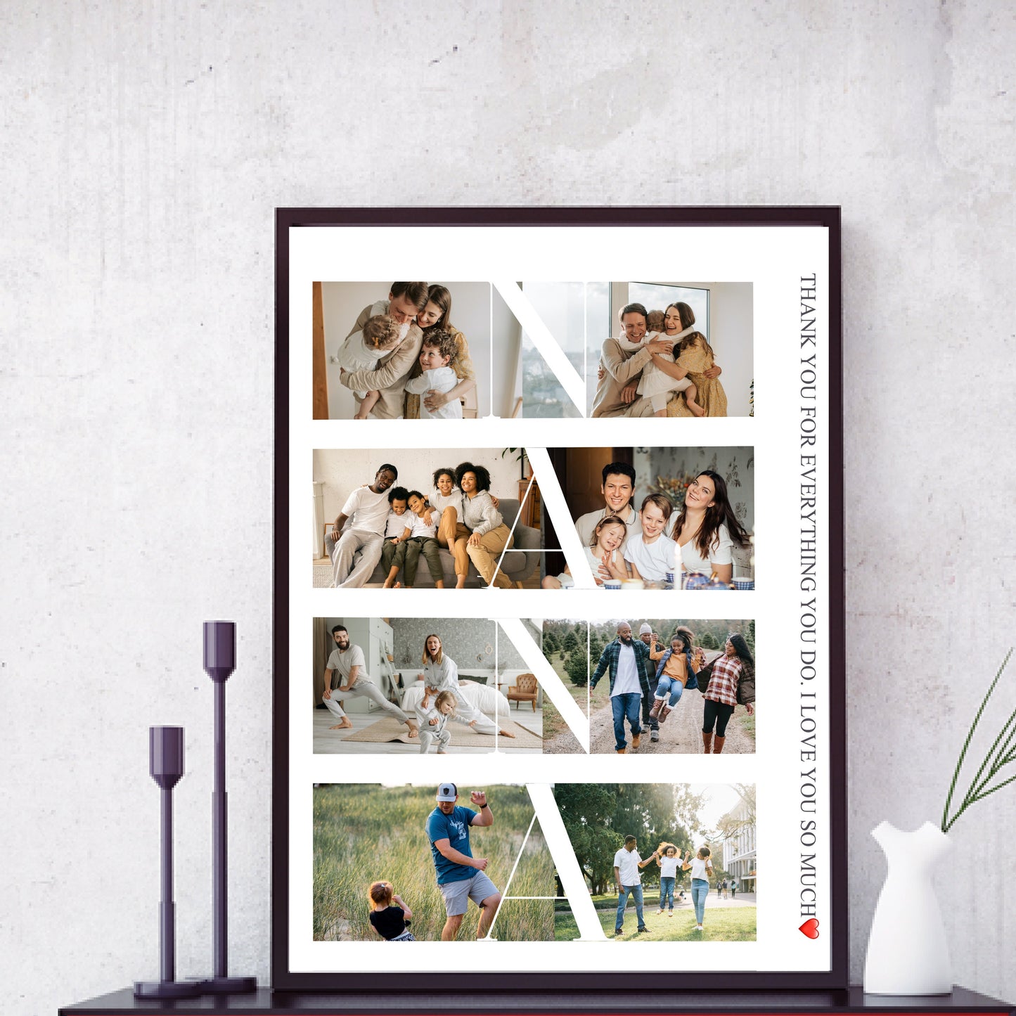 Personalized Nana Photo Collage - Custom Gift for Grandma