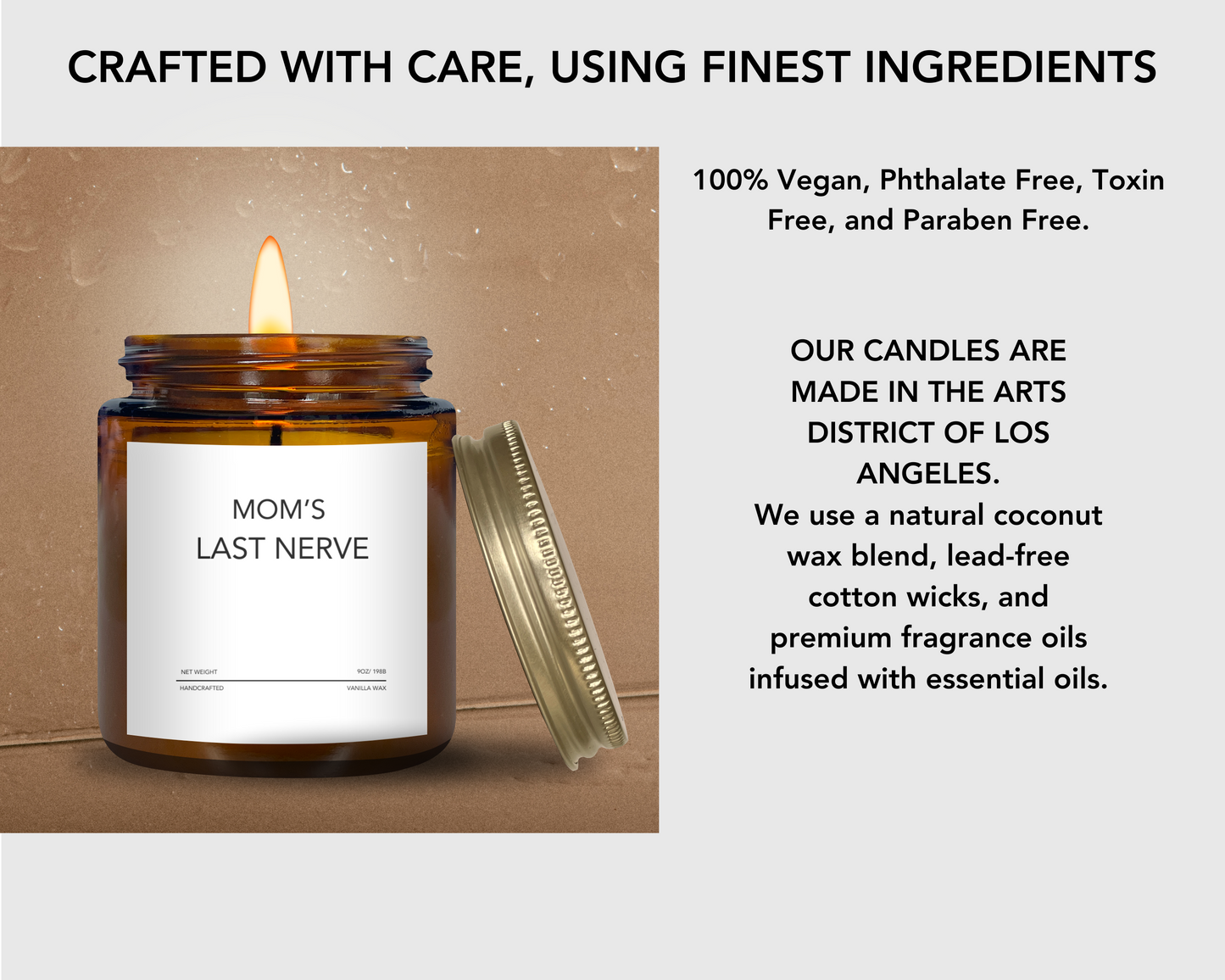 Mom’s Last Nerve Candle - Funny Gift for Mom, Mother’s Day, Birthday Present, Stress Relief Gift, Handmade Soy Wax Candle