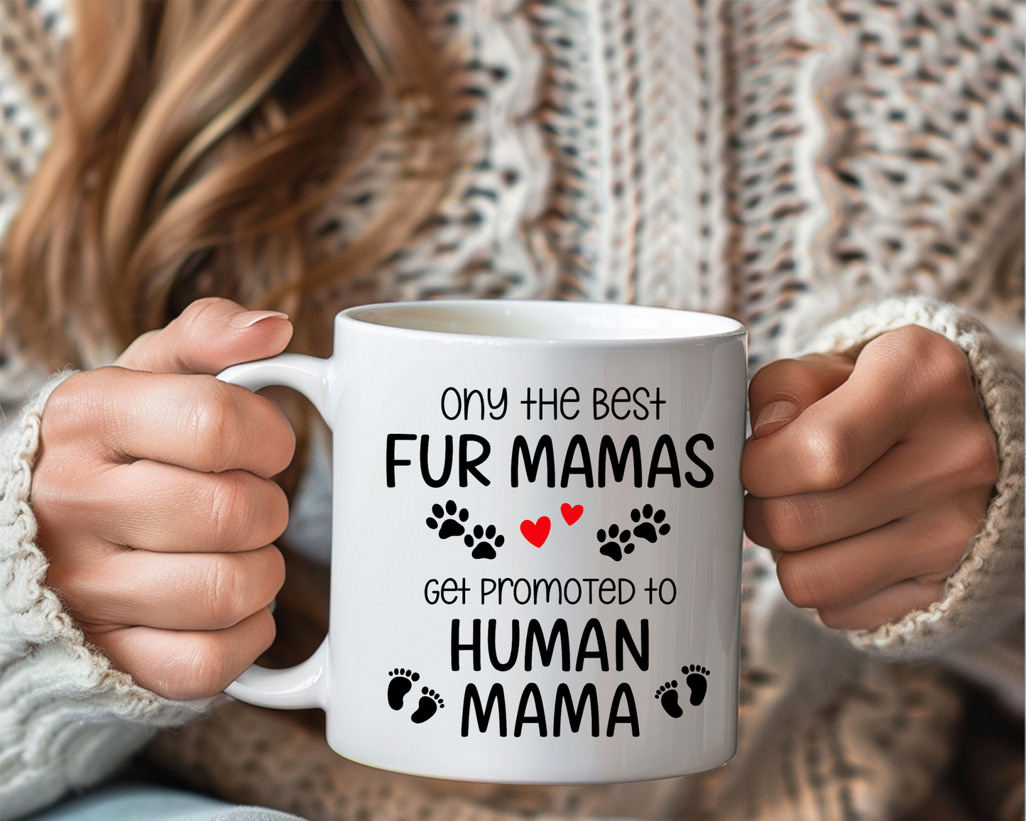 Personalized Fur Mama to Human Mama Mug – Pregnancy Reveal Gift for Pet Moms, New Mom Gift Idea