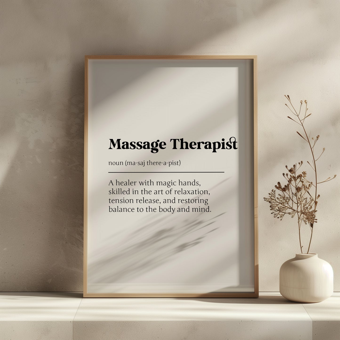 Massage Therapist Definition Print - Personalized Spa Decor, Relaxation Wall Art, Gift for Massage Therapist