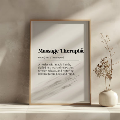 Massage Therapist Definition Print - Personalized Spa Decor, Relaxation Wall Art, Gift for Massage Therapist