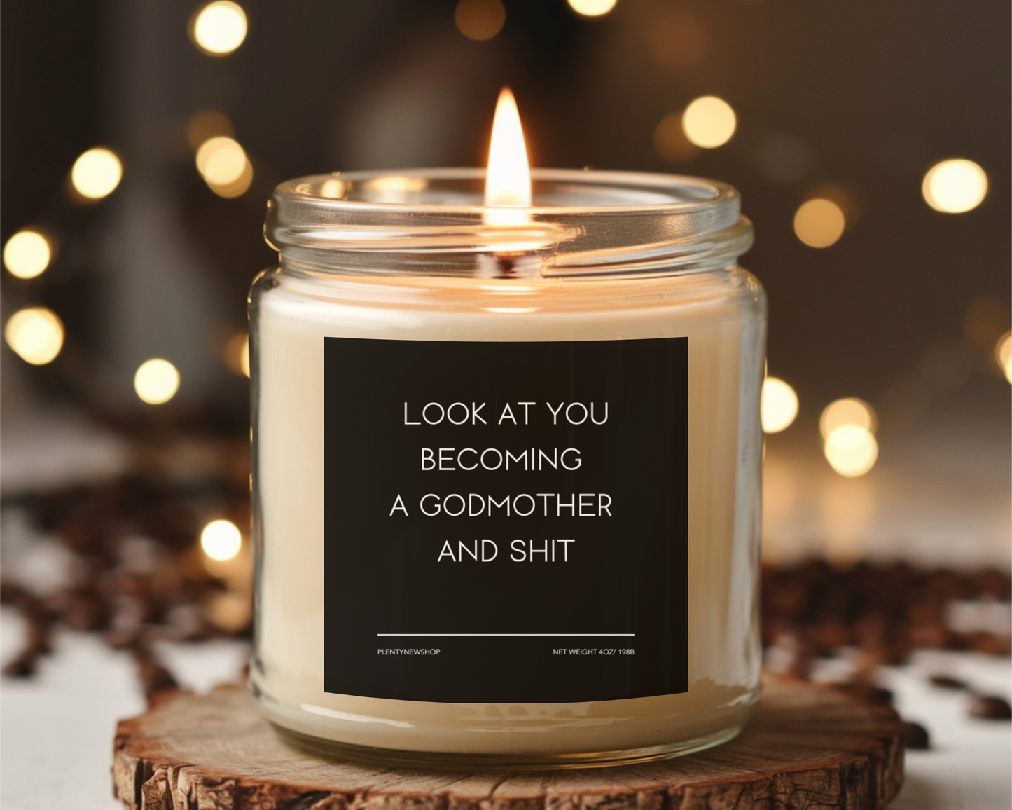 Funny Godmother Candle - "Look at You Becoming a Godmother and Sh*t", Hilarious Gift for New Godmothers, Handmade Soy Wax Candle, Godparent Proposal Gift