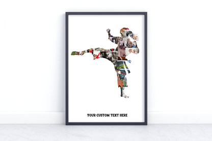 Personalized Martial Arts Photo Collage - Custom Karate, Taekwondo, Kickboxing Gift, Athlete Wall Art