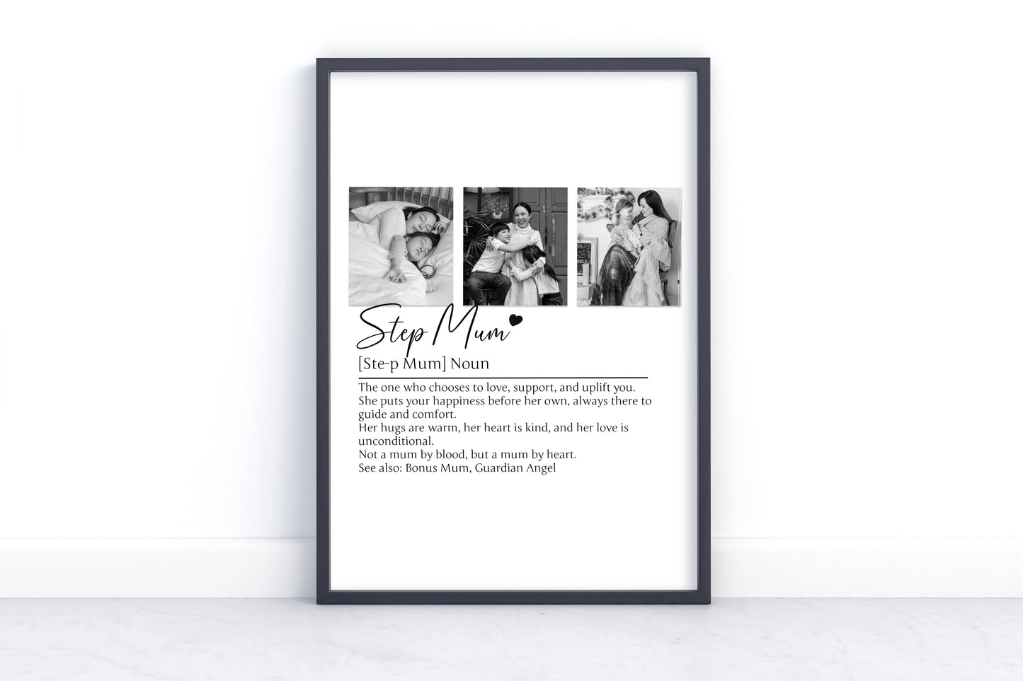 Personalized Step Mom Print - Custom Definition Wall Art, Bonus Mom Gift, Thoughtful Stepmother Keepsake