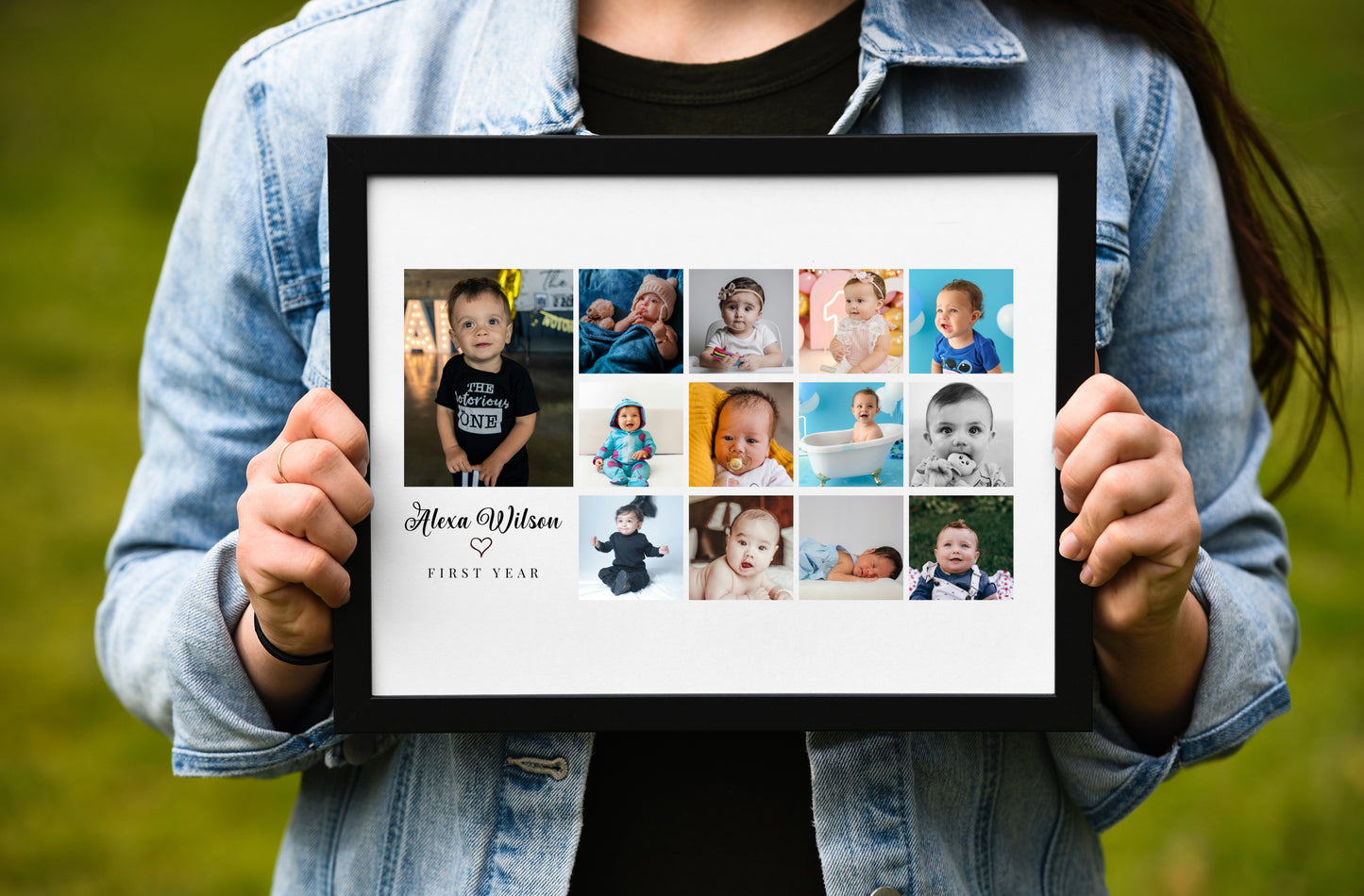 Personalized 1st Birthday Baby Photo Collage – Custom Keepsake Gift