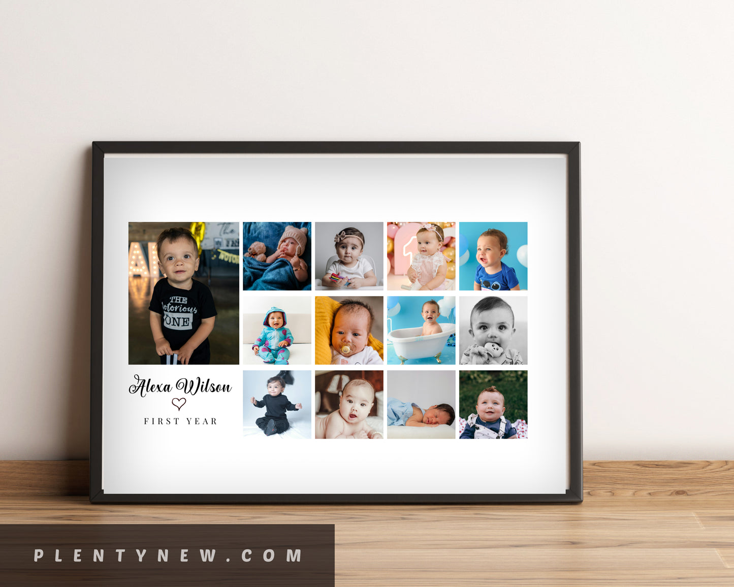 Personalized 1st Birthday Baby Photo Collage – Custom Keepsake Gift