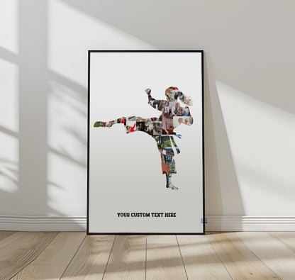 Personalized Martial Arts Photo Collage - Custom Karate, Taekwondo, Kickboxing Gift, Athlete Wall Art