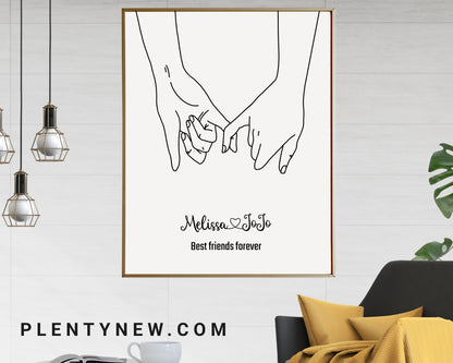 Personalised Pinky Promise Gift - Gift for Best Friend, Sister
