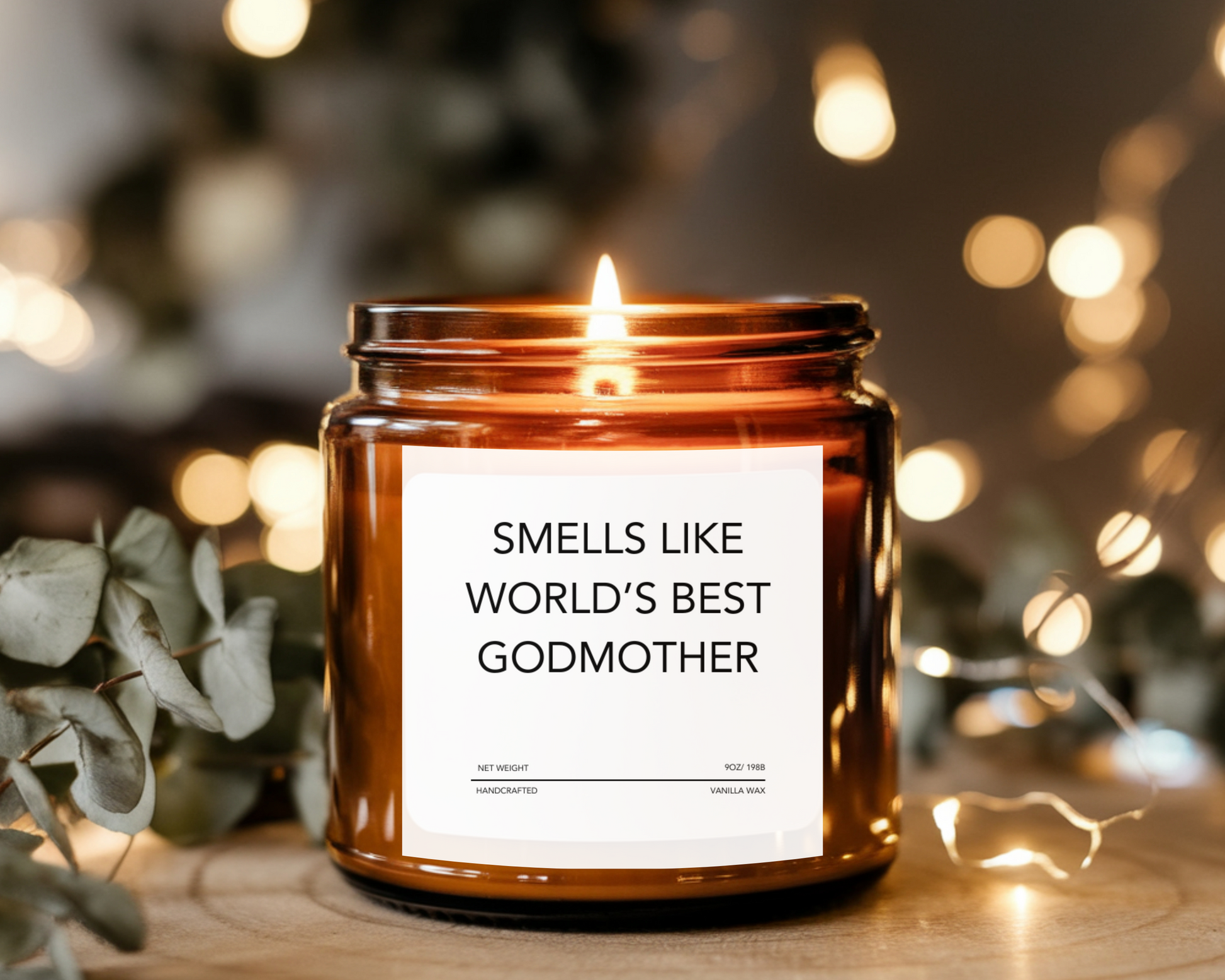 Funny Godmother Candle - Smells Like World's Best Godmother, Handmade Soy Wax Candle, Godparent Proposal Gift, Baptism & Baby Shower Gift.