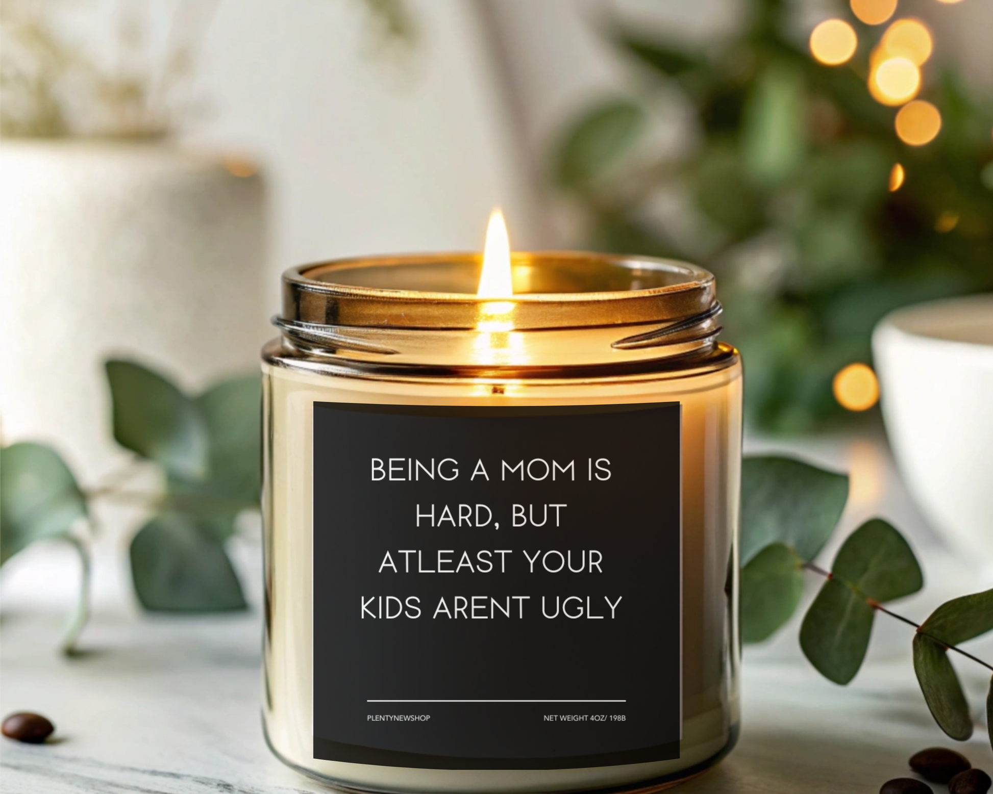 Funny Mom Candle - "Being a Mom is Hard, But At Least Your Kids Aren’t Ugly", Hilarious Mother’s Day Gift, Handmade Soy Wax Candle, Self-Care Gift for Moms