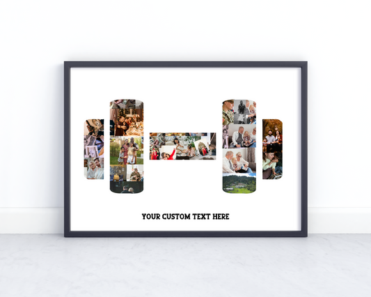 Personalized Fitness Trainer Gift Photo Collage - Custom Weightlifting Art for Personal Trainers, Powerlifting Coaches, and CrossFit Instructors