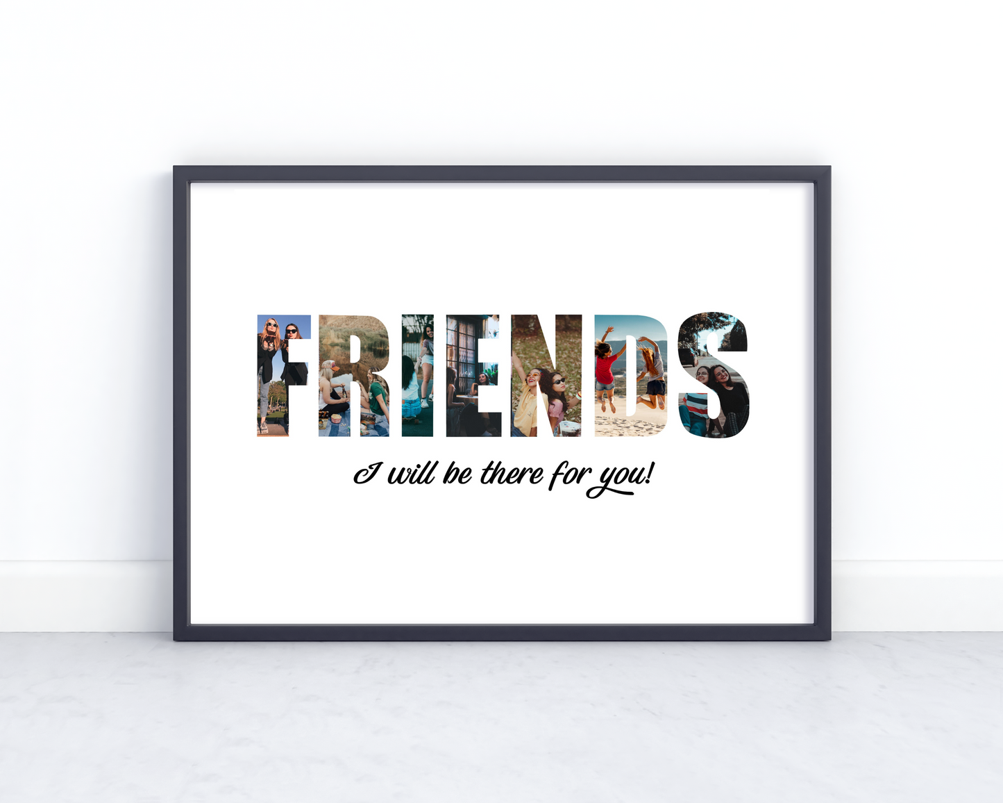 Personalized Friends Photo Collage Gift - Custom Keepsake with Shared Memories on Canvas or Poster.