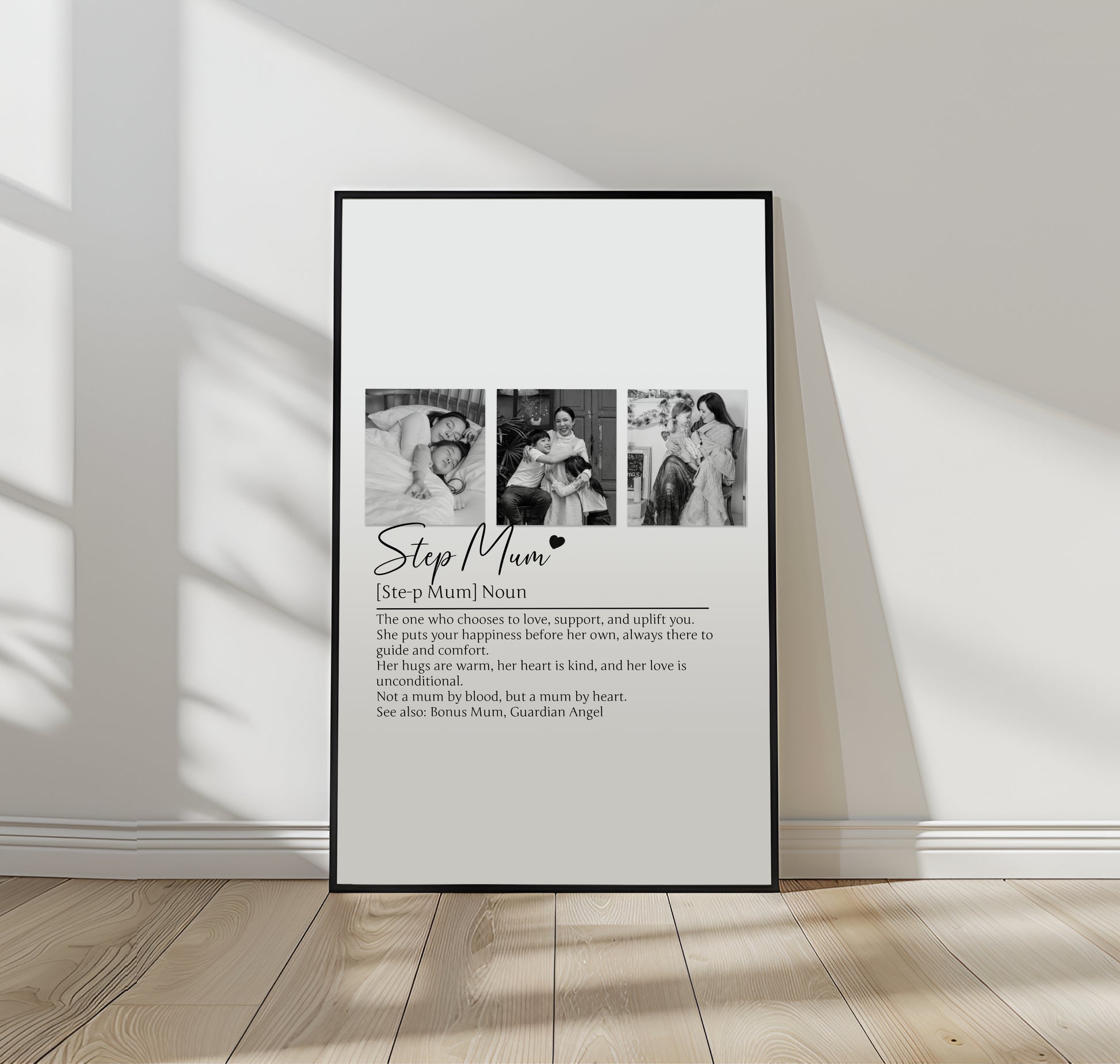 Personalized Step Mom Definition Print - Custom Bonus Mom Gift, Thoughtful Stepmother Keepsake, Modern Family Wall Art