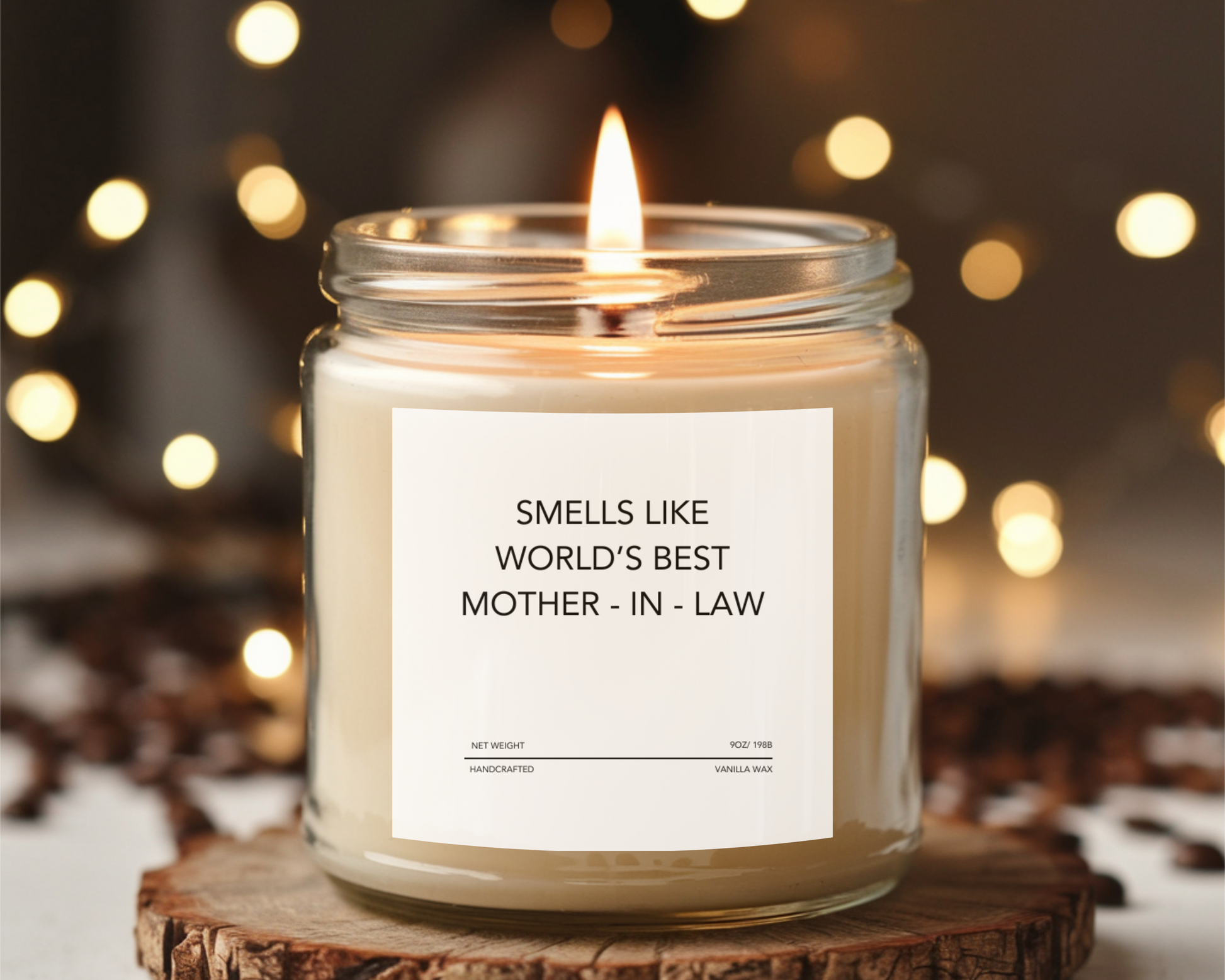 Smells Like World’s Best Mother-in-Law Candle - Funny & Thoughtful Gift for MIL, Handmade Soy Wax Candle, Appreciation Gift for Mother-in-Law.