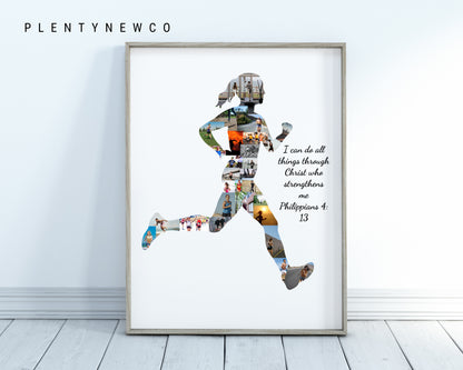 Custom Female Runner Photo Collage - Personalized Gift for Athletes & Fitness Enthusiasts