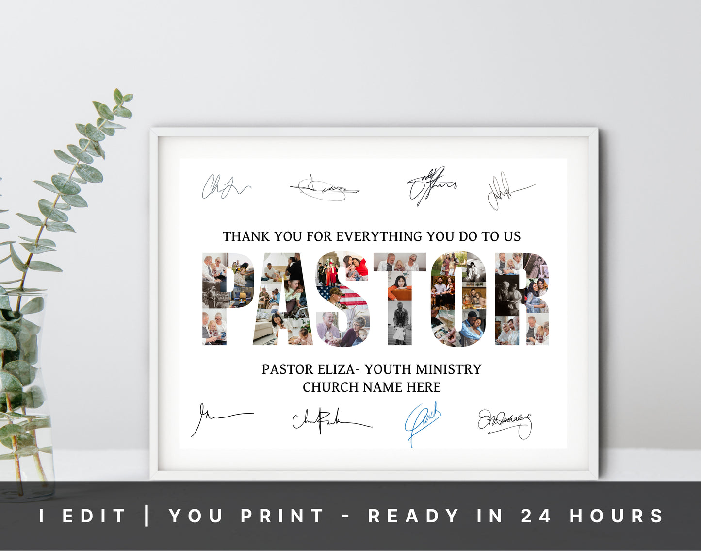 Youth Ministry Pastor Appreciation Wall Art - Christian Artwork with Custom Scripture and Faith-Inspired Design."