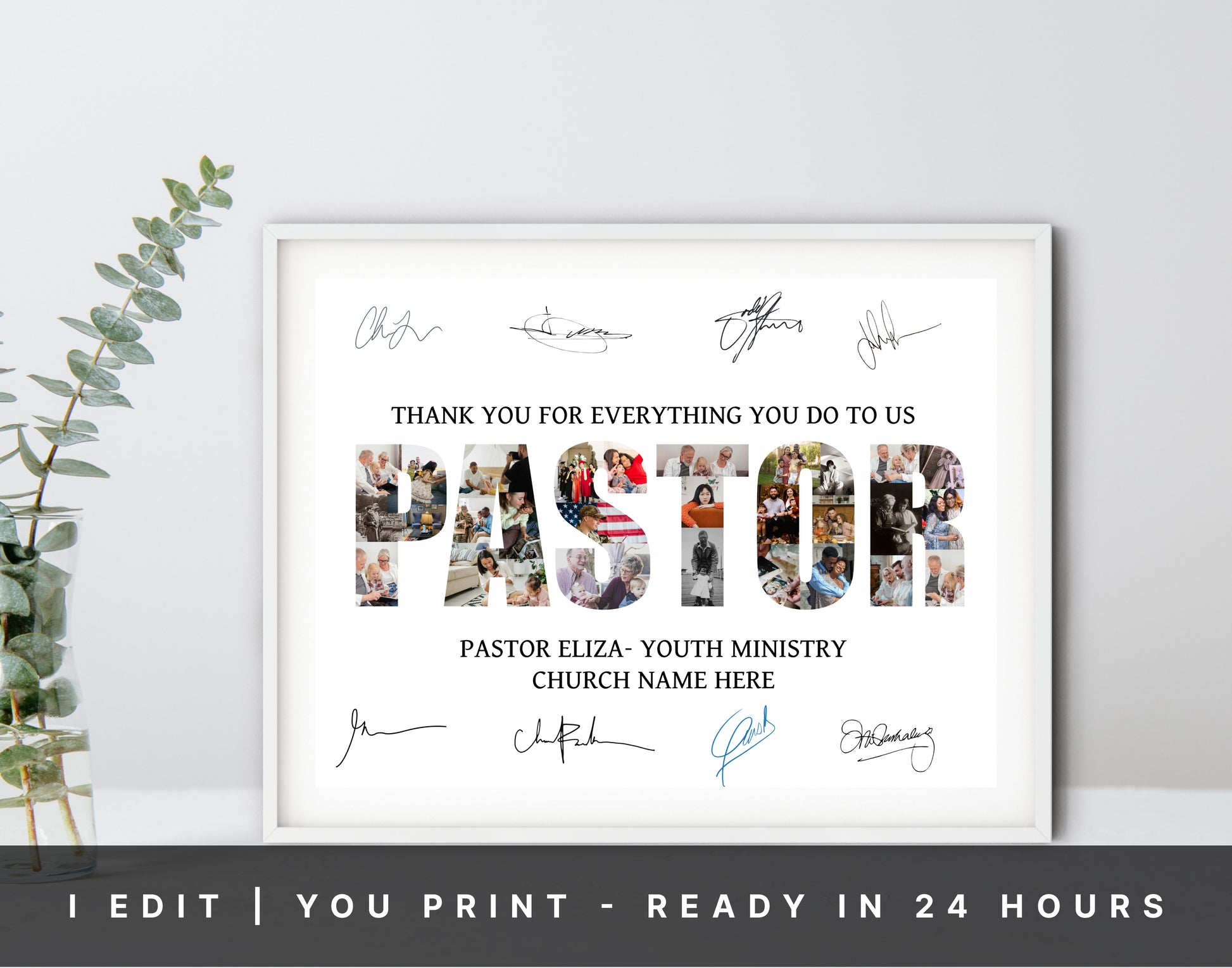 Youth Ministry Pastor Appreciation Wall Art - Christian Artwork with Custom Scripture and Faith-Inspired Design."