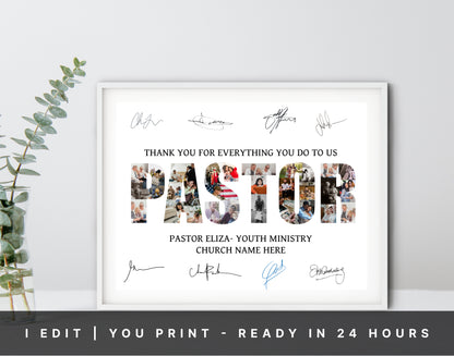 Youth Ministry Pastor Appreciation Wall Art - Christian Artwork with Custom Scripture and Faith-Inspired Design."