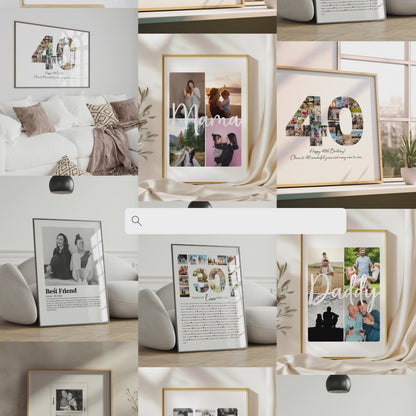Personalized 1st Birthday Photo Collage with Guestbook Messages - Custom Keepsake Gift