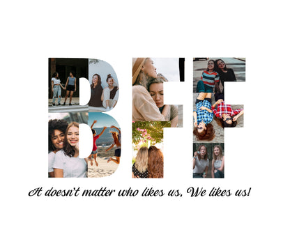 BFF - Best Friends Forever Gift Photo Collage – Personalized Digital Keepsake