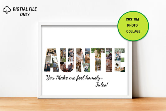 Auntie Gift Photo Collage – Personalized Digital Photo Keepsake