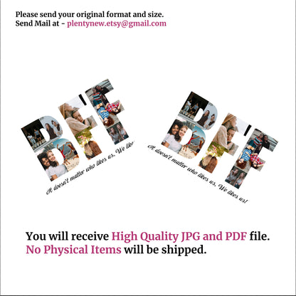 BFF - Best Friends Forever Gift Photo Collage – Personalized Digital Keepsake