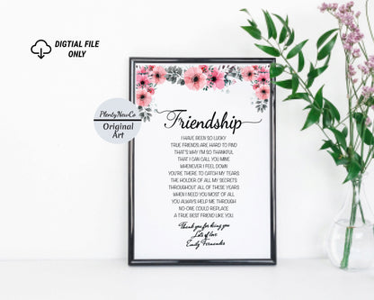 Personalized Best Friends Poem Gift – Custom Digital Keepsake