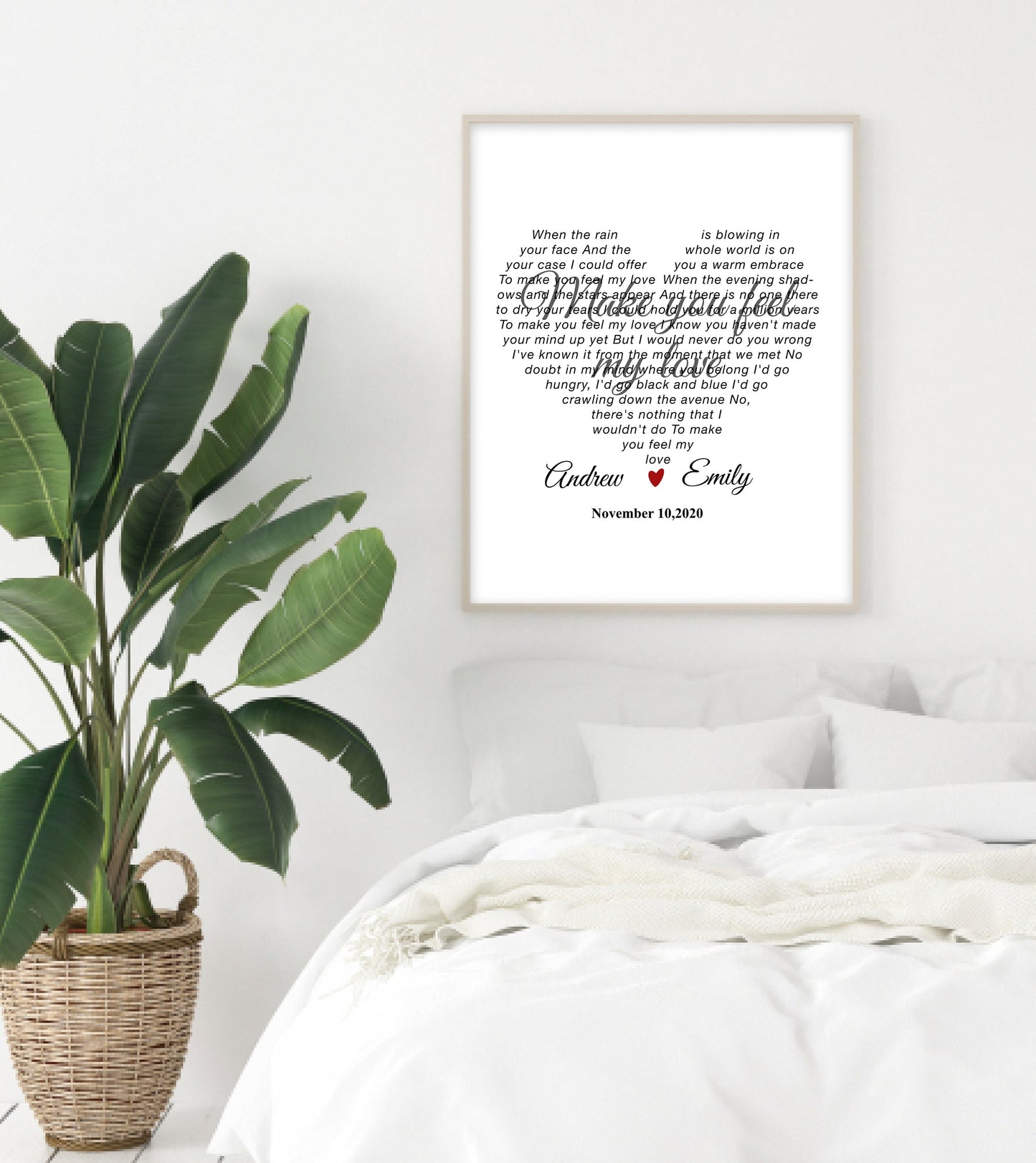 Personalized Heart-Shaped Song Lyrics Print - Custom Gift for Anniversaries or Birthdays