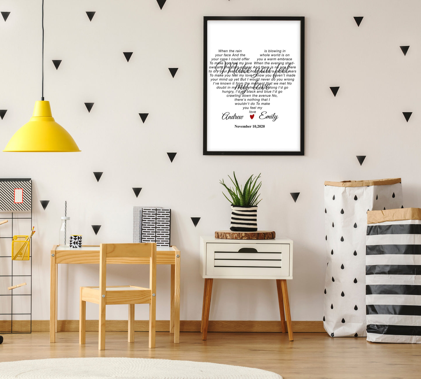 Personalized Heart-Shaped Song Lyrics Print - Custom Gift for Anniversaries or Birthdays