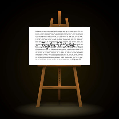 Personalized Song Lyrics Print - Custom Birthday or Anniversary Gift