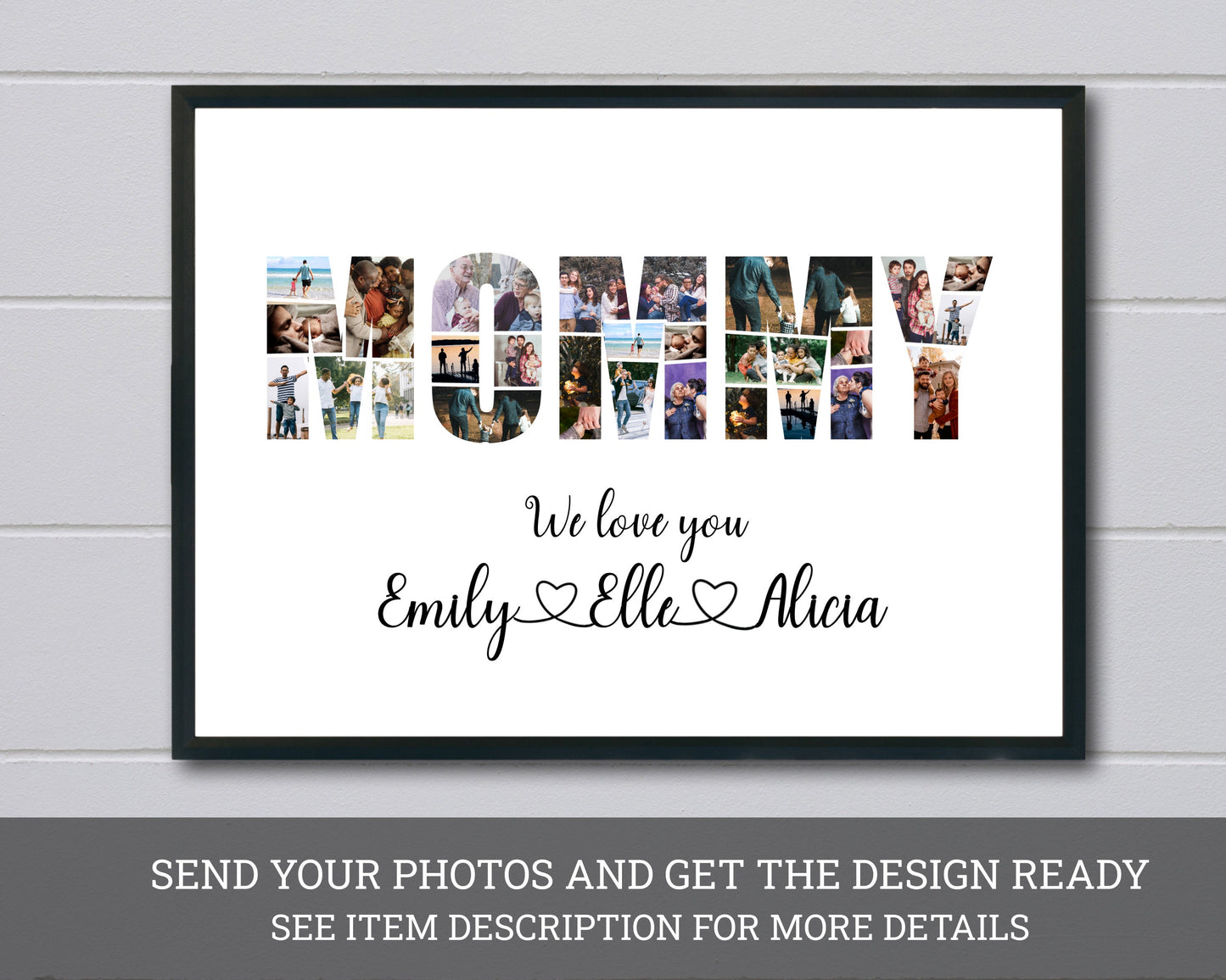 Personalized MOMMY Photo Collage Gift - Custom Keepsake with Family Photos