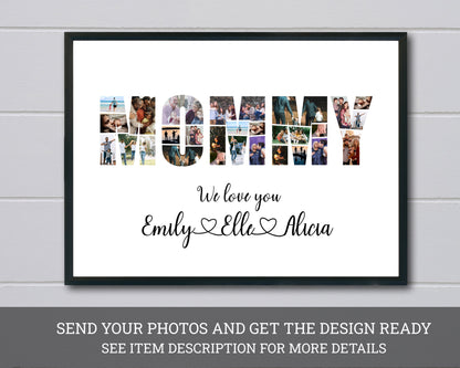 Personalized MOMMY Photo Collage Gift - Custom Keepsake with Family Photos