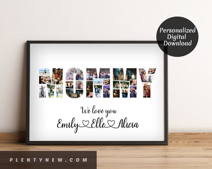 Personalized MOMMY Photo Collage Gift - Custom Keepsake with Family Photos