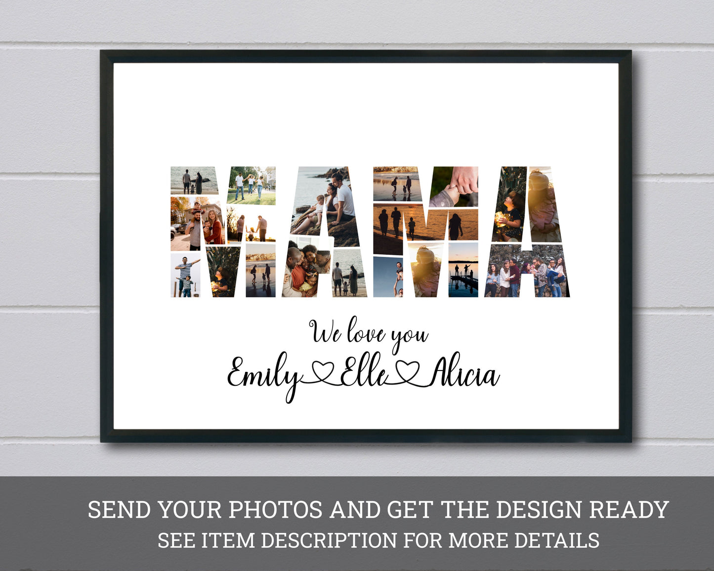 Personalized MAMA Photo Collage Gift - Custom Keepsake with Family Photos