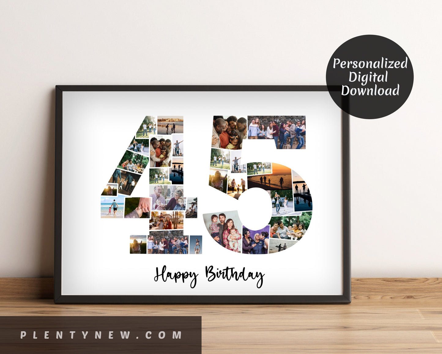 45th Birthday Photo Collage – Personalized Digital Photo Gift for Milestone Celebrations
