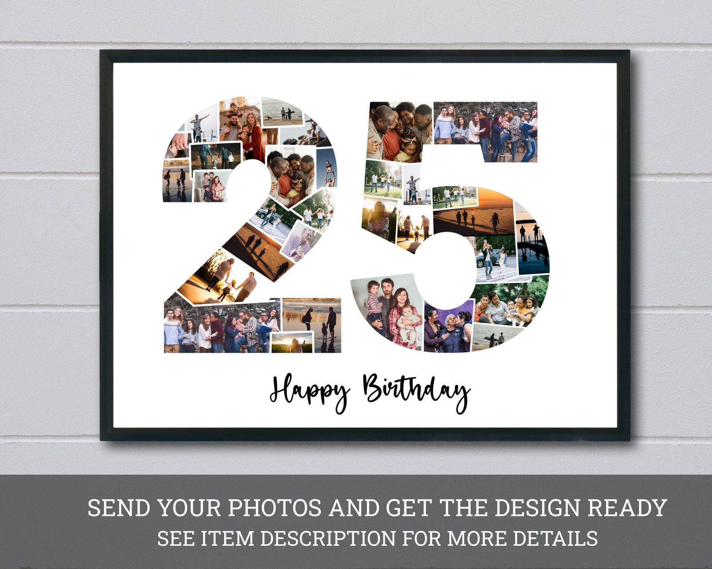 25th Birthday Photo Collage – Personalized Digital Photo Gift for Milestone Celebrations