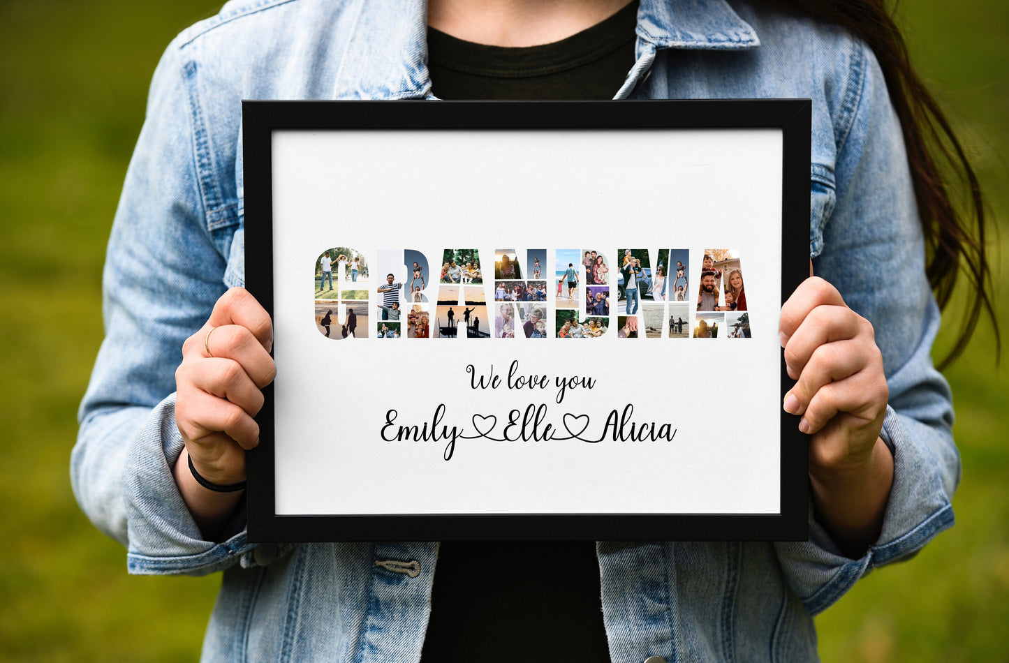 Personalized Grandma Photo Collage Gift - Custom Keepsake with Family Photos