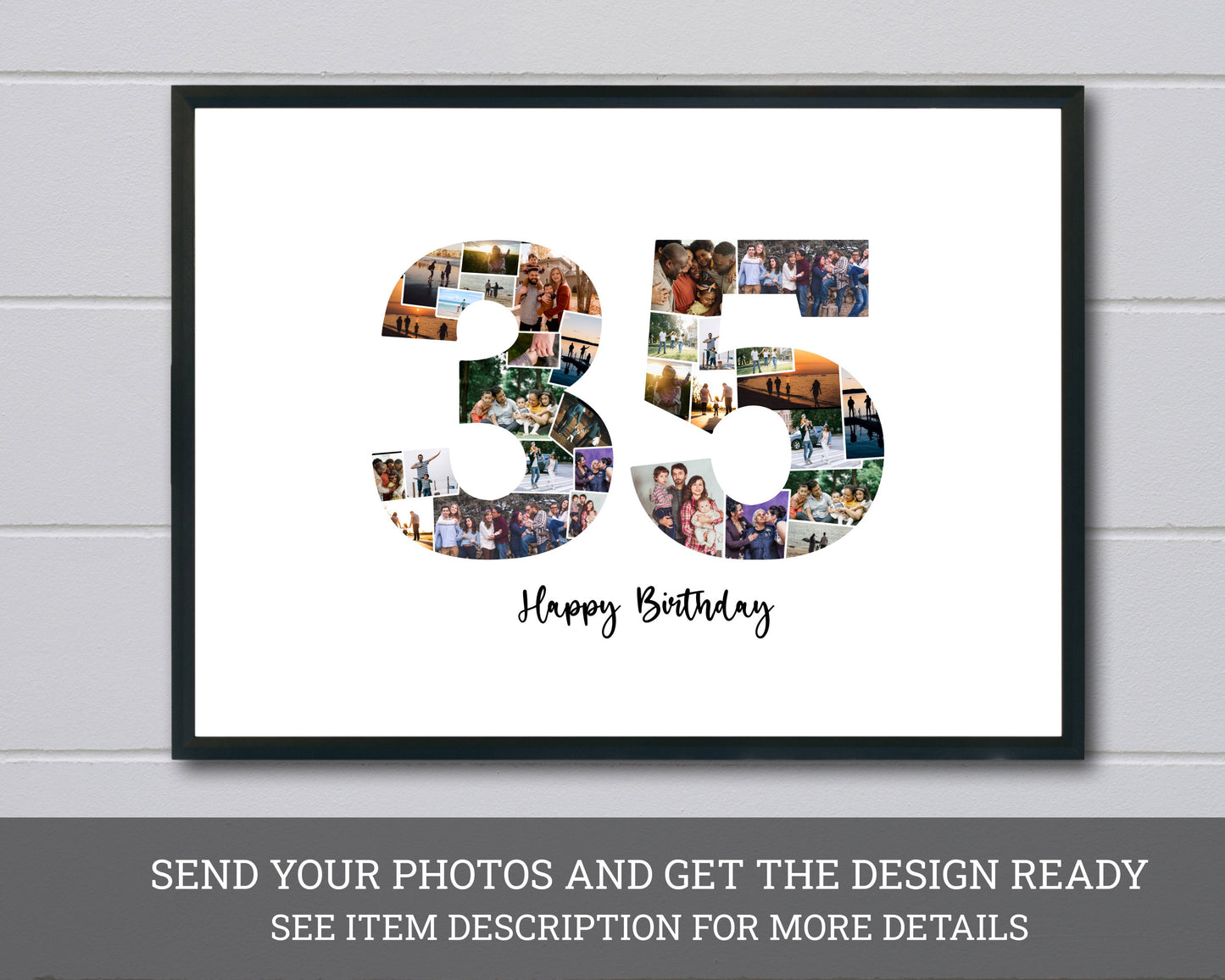 35th Birthday Photo Collage – Personalized Digital Photo Gift for Milestone Celebrations